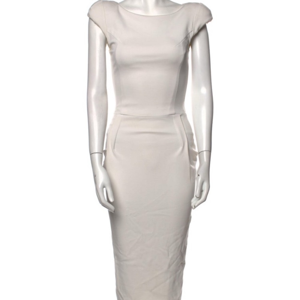 Maticevski Cream Cap Sleeve Midi Dress